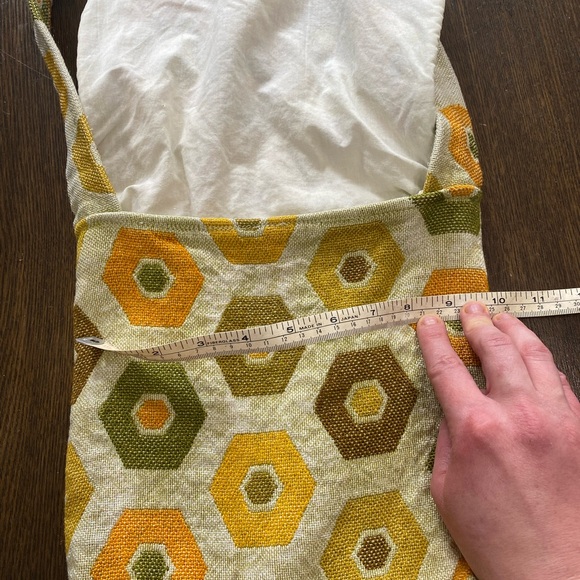 Vintage Amazing Mod Retro 70’s Knit Bag Yellow Orange Green Purse - Picture 8 of 9